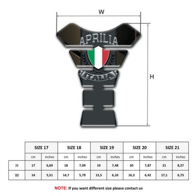 Aprilia Tank Pad Protector Bronze Background Italian Flag Logo