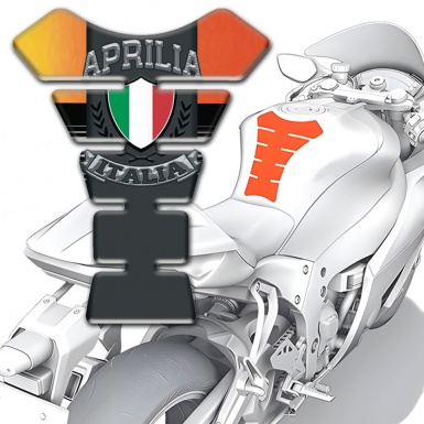 Aprilia Tank Guard Pads Orange Nuances base Italian Flag Logo