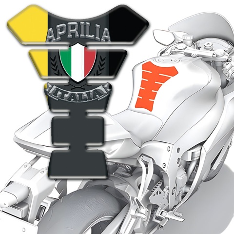 Aprilia Tank Pad Protector Yellow Black Halves Background Version 