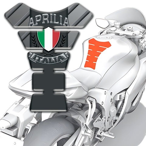 Aprilia Tank Protector Gray Patterns Background Italian Flag Logo