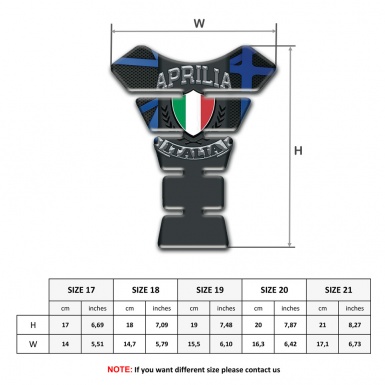 Aprilia Tank Pad Protector Black with Blue Patterns Base Version 