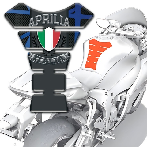 Aprilia Tank Pad Protector Black with Blue Patterns Base Version 