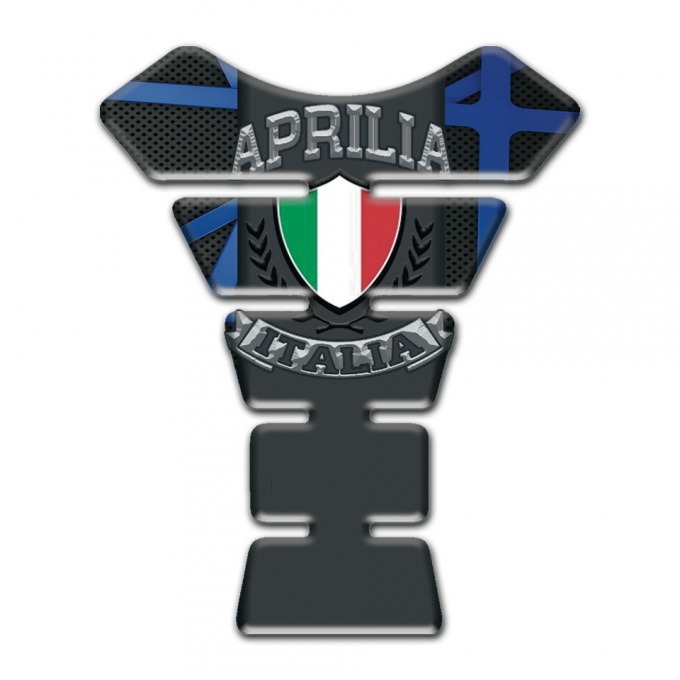 Aprilia Tank Pad Protector Black with Blue Patterns Base Version 