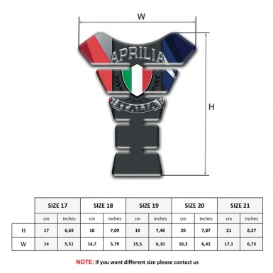 Aprilia Tank Pad Protector Multicolored Background Italian Flag Logo