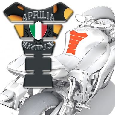 Aprilia Tank Guard Pads Yellow Black Warp Italian Flag Logo