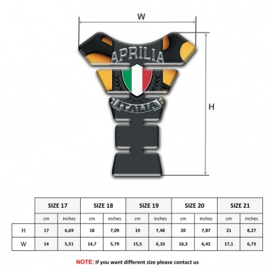 Aprilia Tank Guard Pads Yellow Black Warp Italian Flag Logo