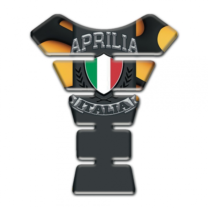 Aprilia Tank Guard Pads Yellow Black Warp Italian Flag Logo