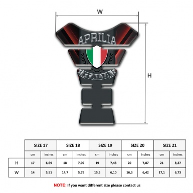 Aprilia Tank Guard Pads Silicone Sticker with Stylish Design and Italian Flag Logo