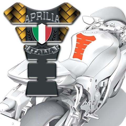 Aprilia Tank Guard Pads Yellow Mosaic Print Italian Flag Logo