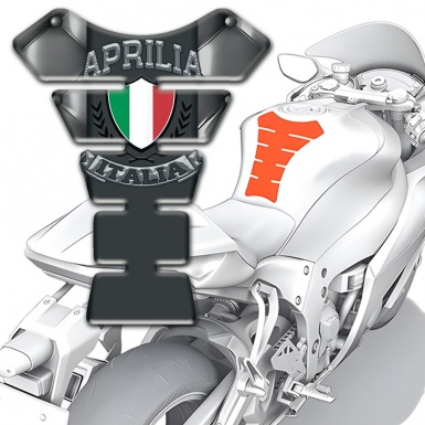 Aprilia Tank Fuse Gray Leather Effect Italia Logo Style 