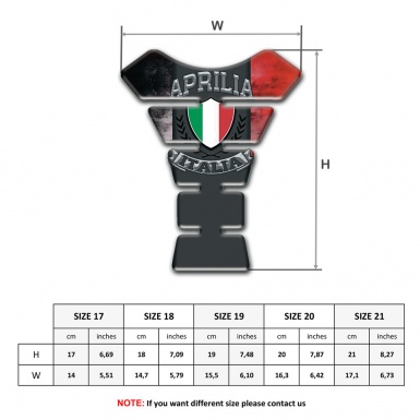 Aprilia Tank Pad Motorbike Mixed Colors Base Italian Flag Logo