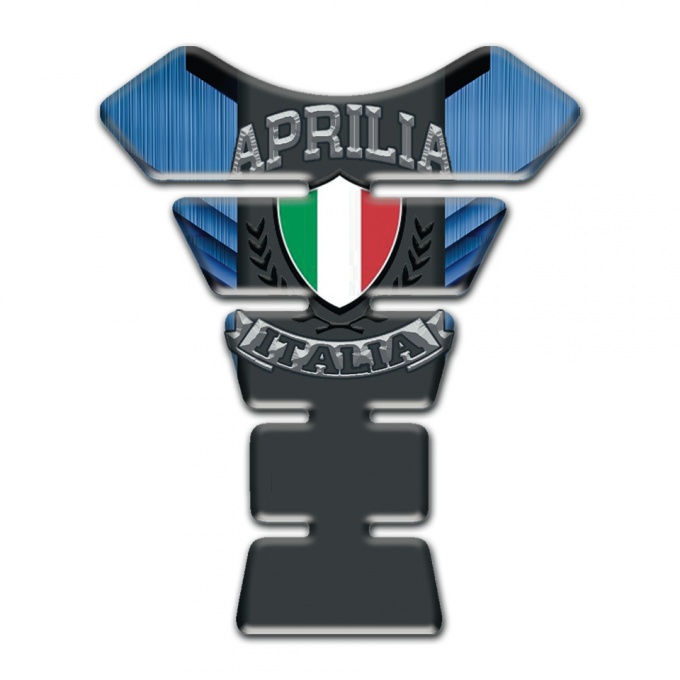 Aprilia Tank Pad Protector Drak Blue background Details 