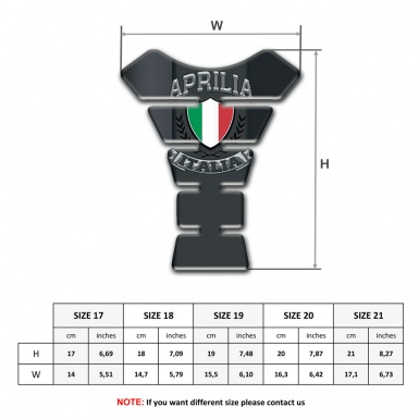 Aprilia  Tank Pad Motorbike Dark Model 