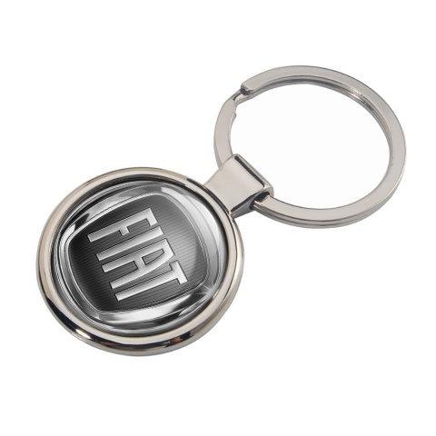Fiat Key Holder Metal Silver Circle Graphite Mesh Design