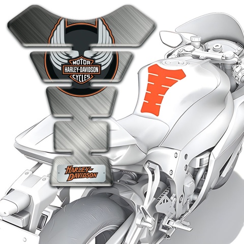 Harley Davidson Tank Guard Pads Matte Base Wings Logo Style 