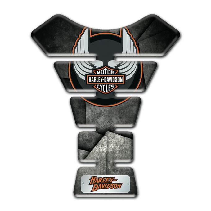 Harley Davidson Tank Pad Protector Mixed Black Gray Base Wings Logo Style 