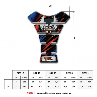Harley Davidson Tank Fuse Blue Red Patterns base Wings Logo Stle 