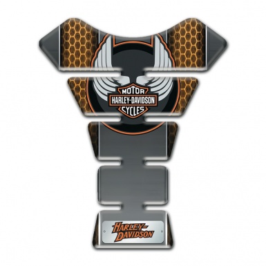 Harley Davidson Tank Pad Motorbike Copper Honeycomb Base Wings Logo Style 