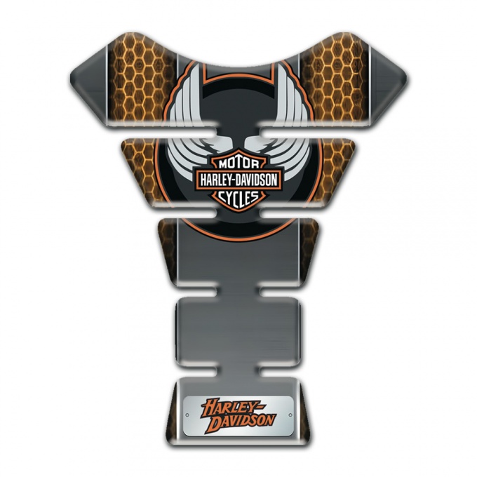Harley Davidson Tank Pad Motorbike Copper Honeycomb Base Wings Logo Style 