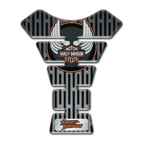 Harley Davidson Tank Pad Protector Base with Gray Ornament and Wings Logo 
