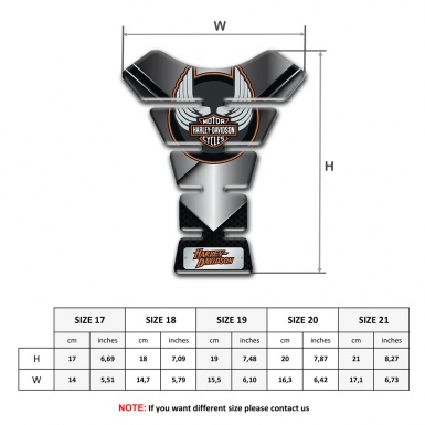 Harley Davidson Tank Pad Protector Chromed BaseWings Logo 