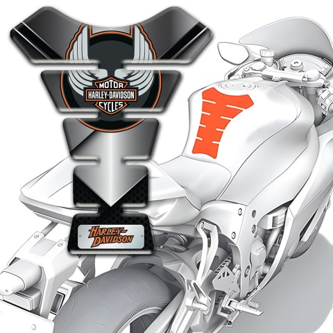 Harley Davidson Tank Pad Protector Chromed BaseWings Logo 