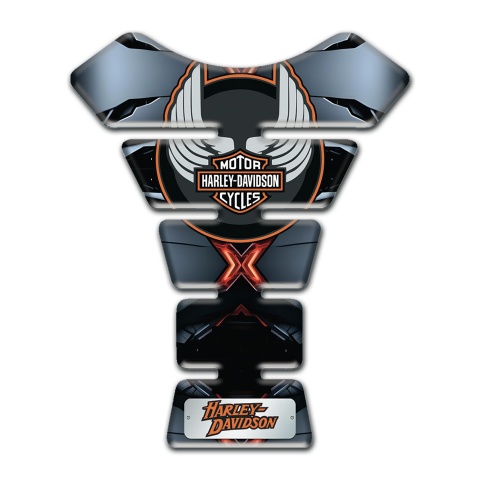 Harley Davidson Tank Guard Pads Red Black base Wings Logo 