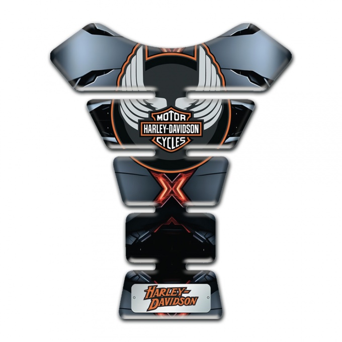 Harley Davidson Tank Guard Pads Red Black base Wings Logo 
