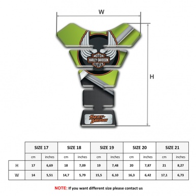 Harley Davidson Tank Protector Green Black Base Wings logo Style 