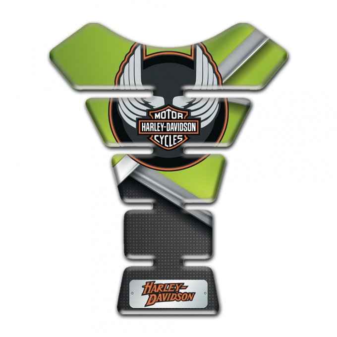 Harley Davidson Tank Protector Green Black Base Wings logo Style 