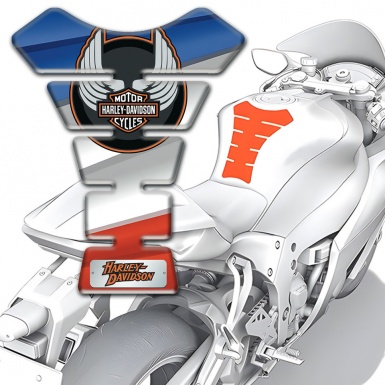 Harley Davidson Tank Pad Protector Colorful Model with Wings Logo 