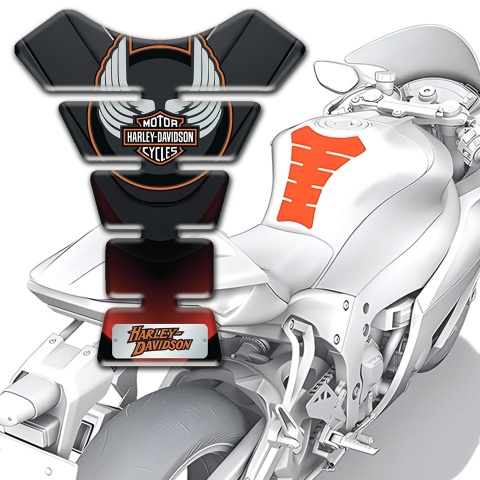 Harley Davidson Tank Protector Wings Logo Style Dark Model 