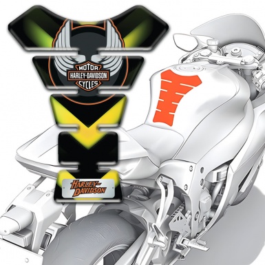 Harley Davidson Tank Pad Protector Green Yellow Lights Model 