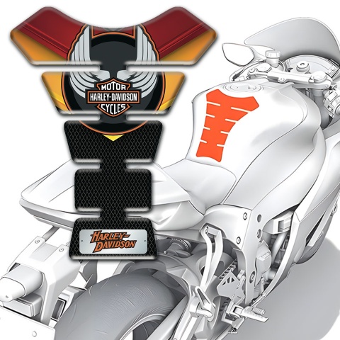 Aprilia Tank Pad Motorbike Fire Colors Base Wings Logo Style 