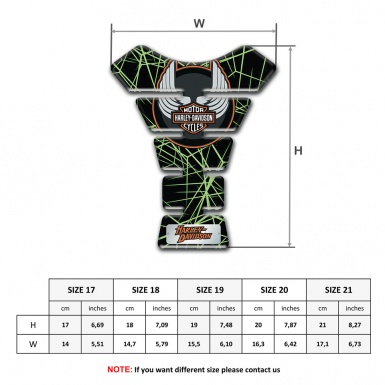 Harley Davidson Tank Pad Motorbike Green Spider Web Edition 
