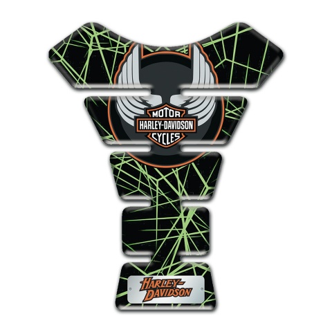 Harley Davidson Tank Pad Motorbike Green Spider Web Edition 