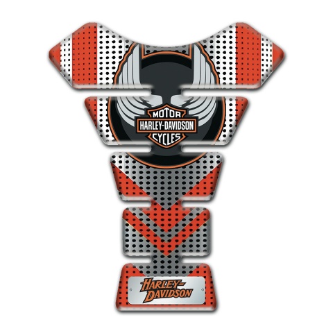 Harley Davidson Tank Guard Pads Silver Red Edition 