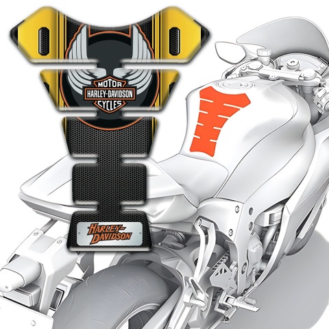 Harley Davidson Tank Guard Pads Yellow Motive Decoration 