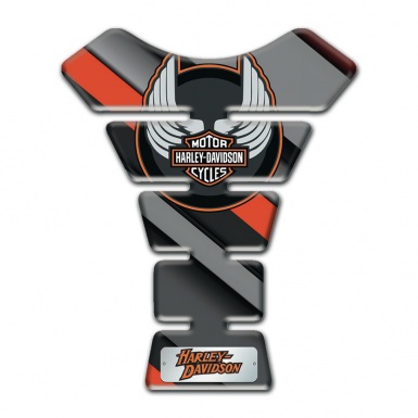 Harley Davidson Tank Protector Gray Orange Diagonal Print 