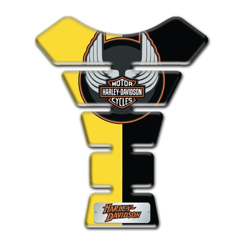 Harley Davidson Tank Guard Pads Yellow Black Halves Style 