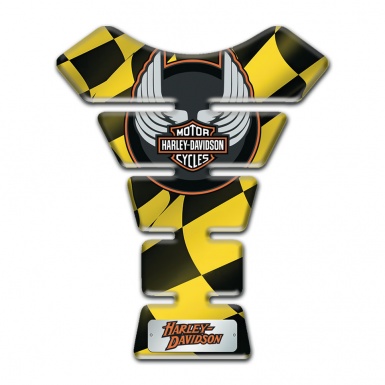 Harley Davidson Tank Protector Yellow Black Flag Effect 