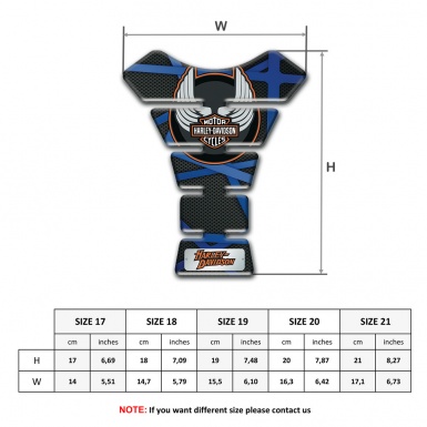 Harley Davidson Tank Guard Pads Black with Blue Patterns Edition 