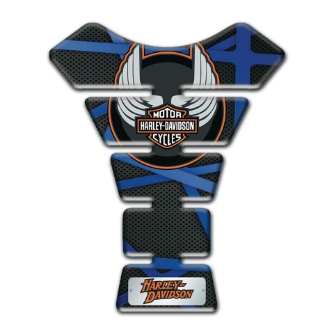 Harley Davidson Tank Guard Pads Black with Blue Patterns Edition 