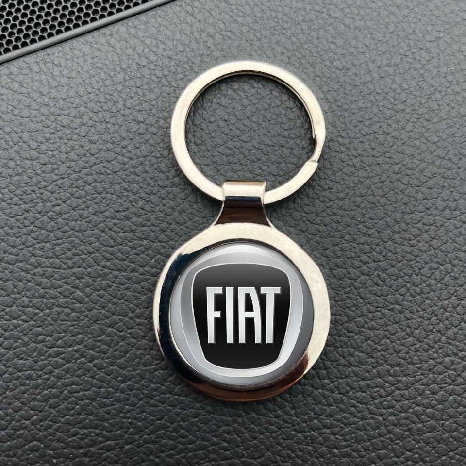 Fiat Metal Fob Chain Grey Circle Black Logo Edition | Keychains ...
