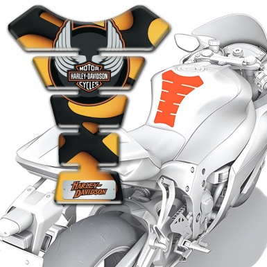 Harley Davidson Tank Pad Protector Yellow Black Design 
