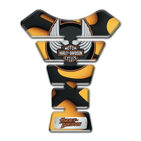 Harley Davidson Tank Pad Protector Yellow Black Design 