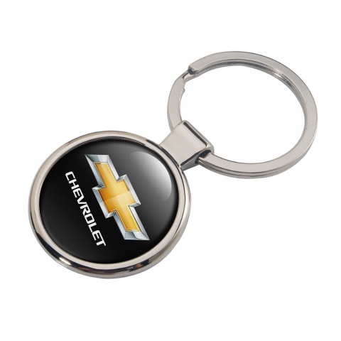 Chevrolet Keychain Metal Black Silver Gold Logo Design