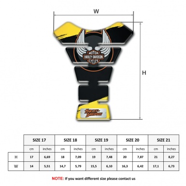 Harley Davidson Tank Guard Pads Yellow Black Decoration 