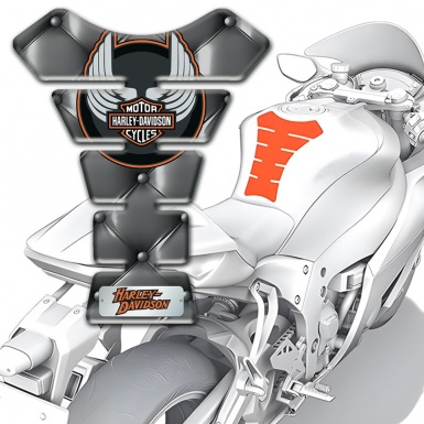 Harley Davidson Tank Pad Protector Gray Leather Effect 