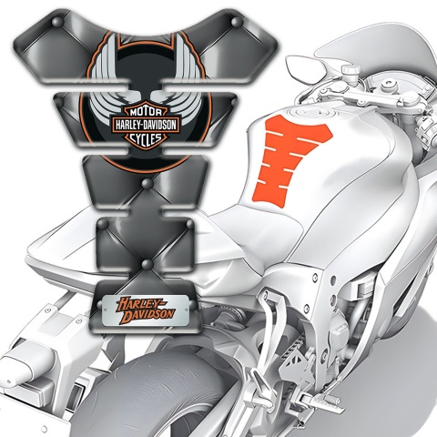 Harley Davidson Tank Pad Protector Gray Leather Effect 